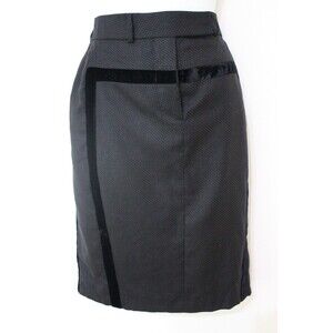 Paul Smith Women's Black White Pencil Velvet Polka Dot Skirt Sz 42 PRE OWNED